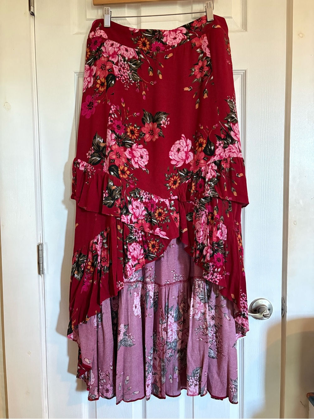 torrid Red Floral High-Low Maxi Skirt